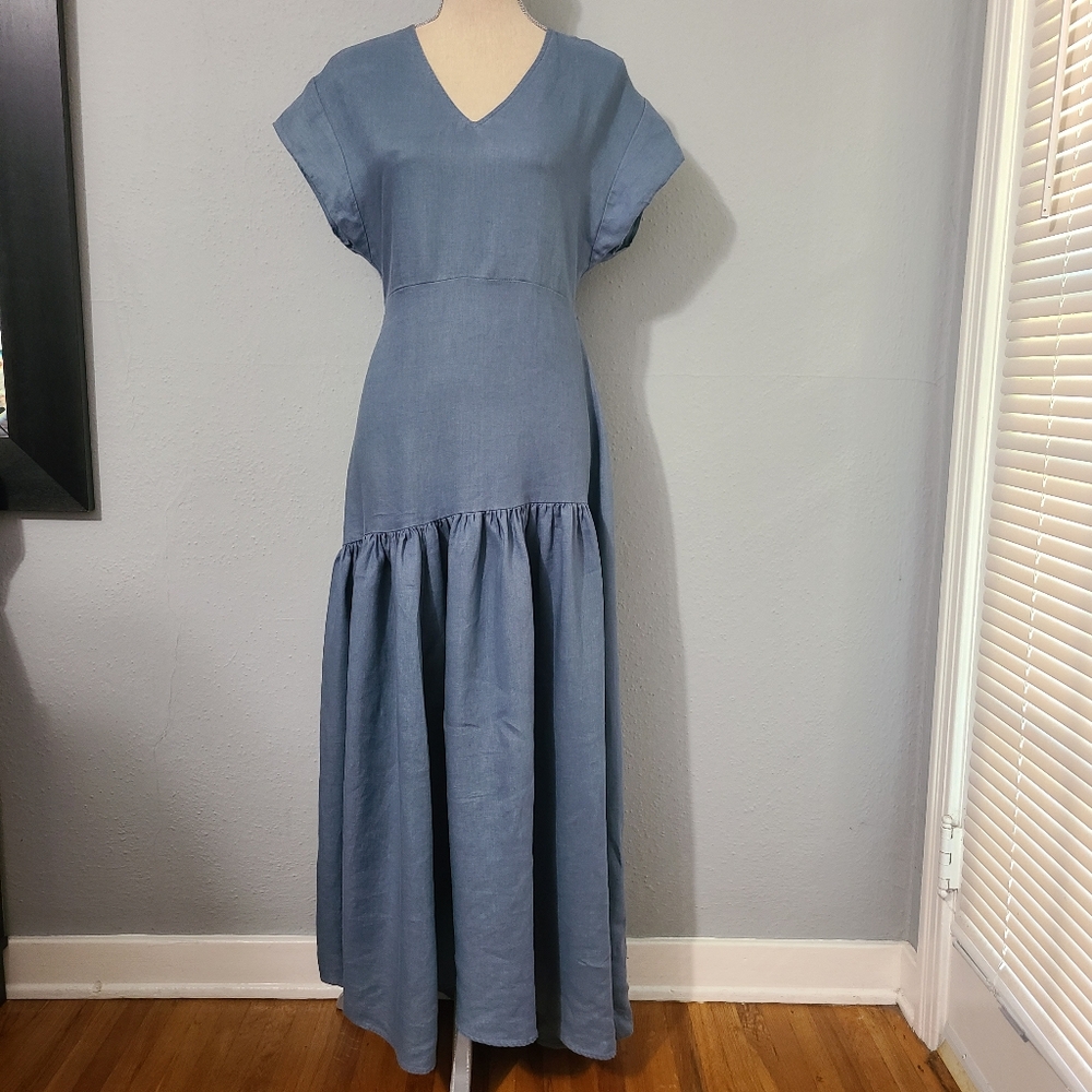 Lanhtropy Delia Linen Maxi ‎ Dress NWT Size Small